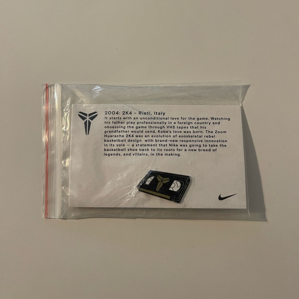 Nike Kobe Bryant Fade To Black 2K4 VHS Pin